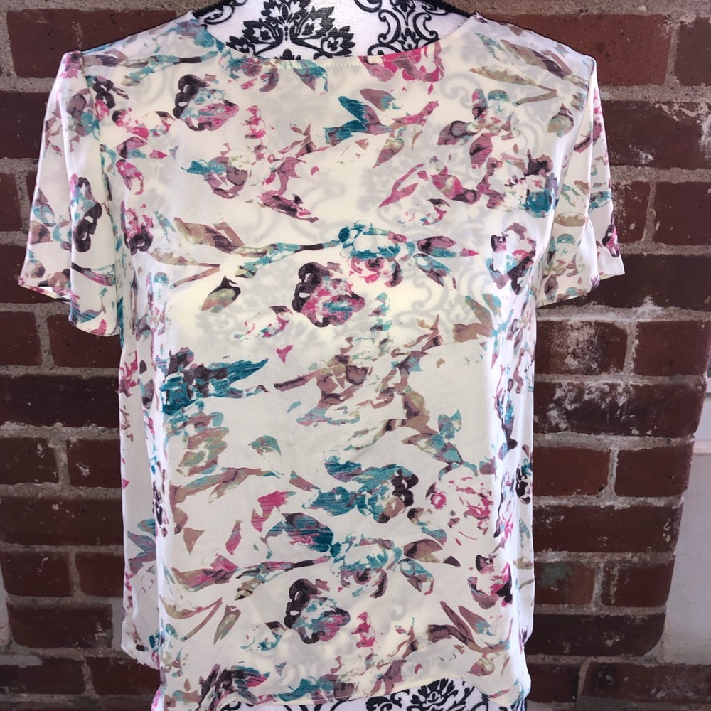 Sheer floral shirt